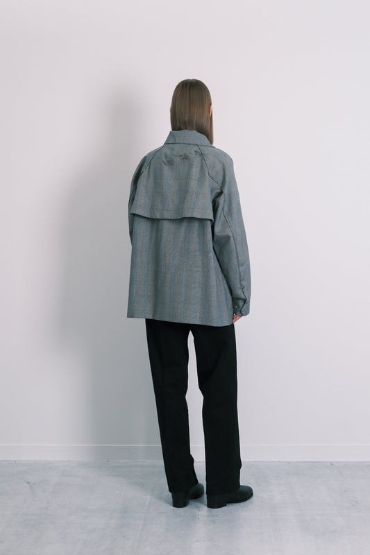 TRACK HALF COAT - GLEN CHECK(FLOWER)
