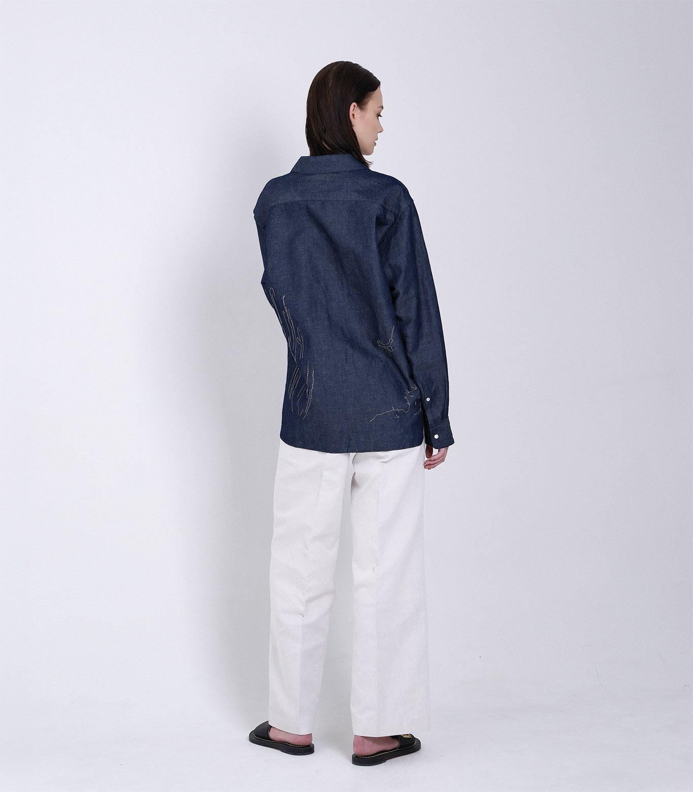 THE SHIRTS - INDIGO LINEN (EMBROIDERY) - TANAKA