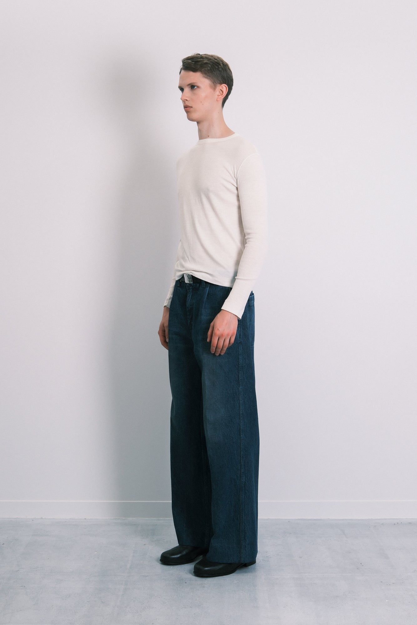 THE WIDE JEAN TROUSERS - DARK BLUE