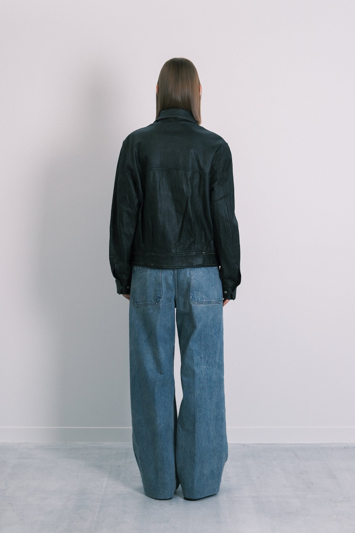 LEATHER FLIGHT JACKET - BLACK
