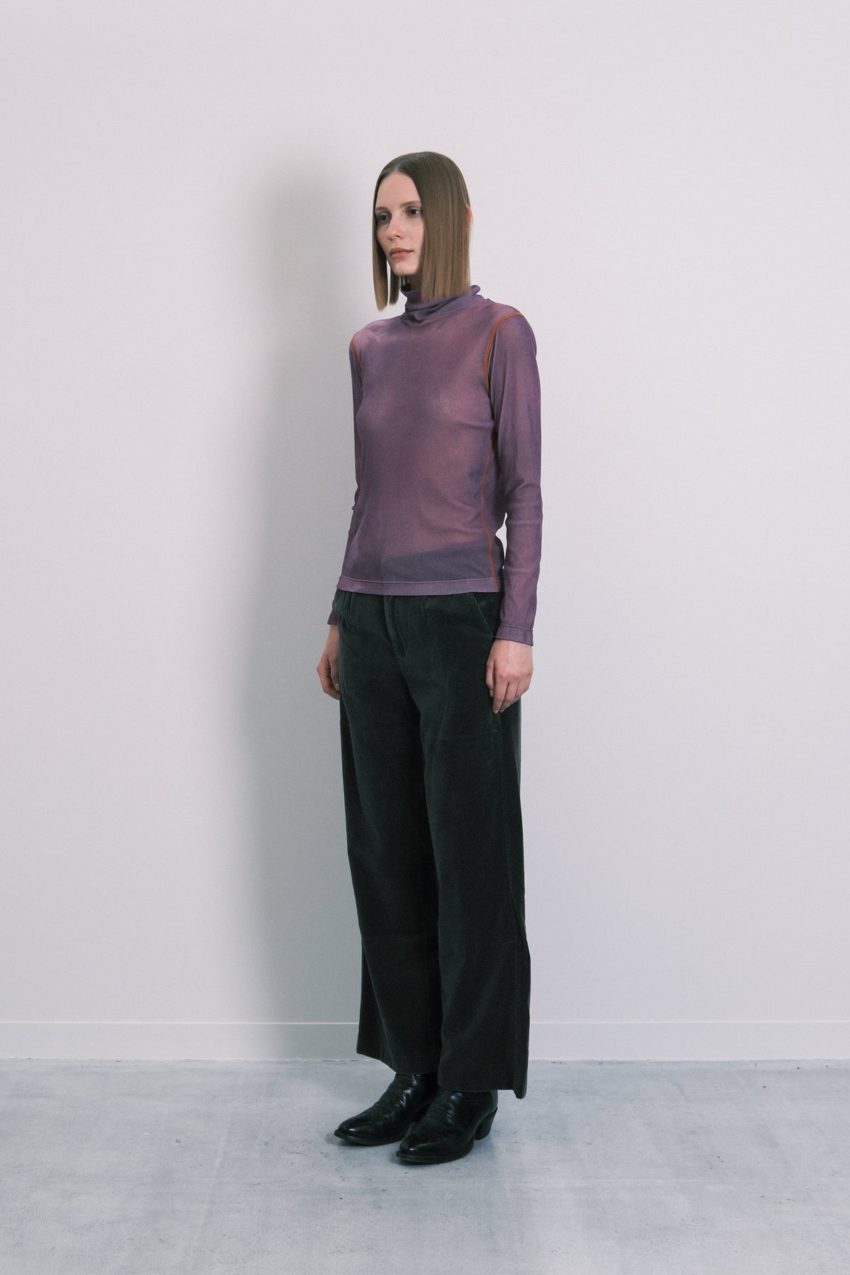 TURTLE NECK TEE - LAVENDER - TANAKA