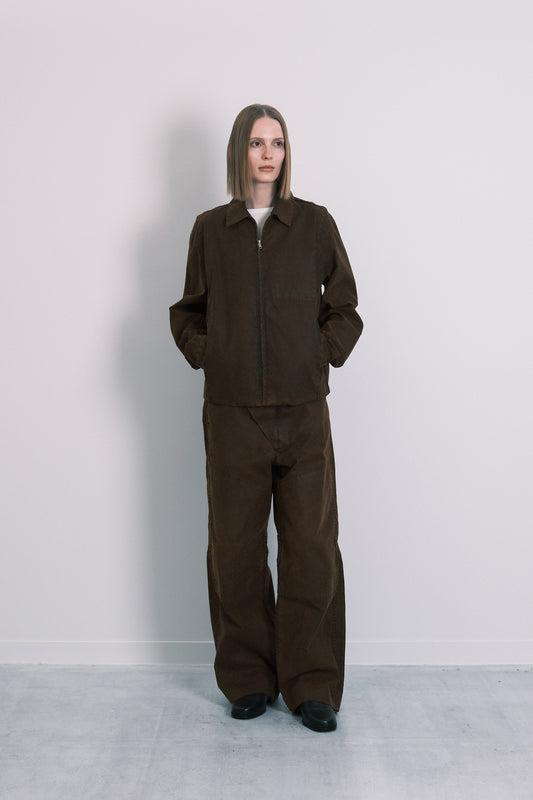UTILITY JEAN JACKET - BROWN CANVAS