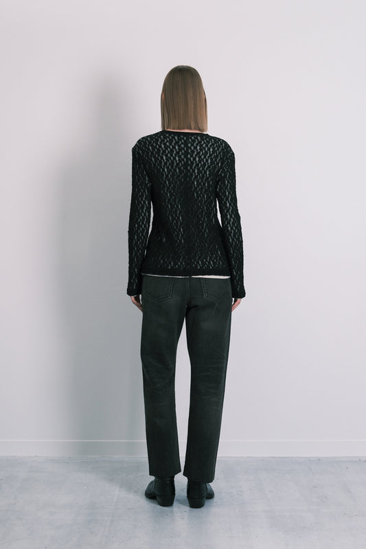 LONG SLEEVE TEE - SHEER BLACK