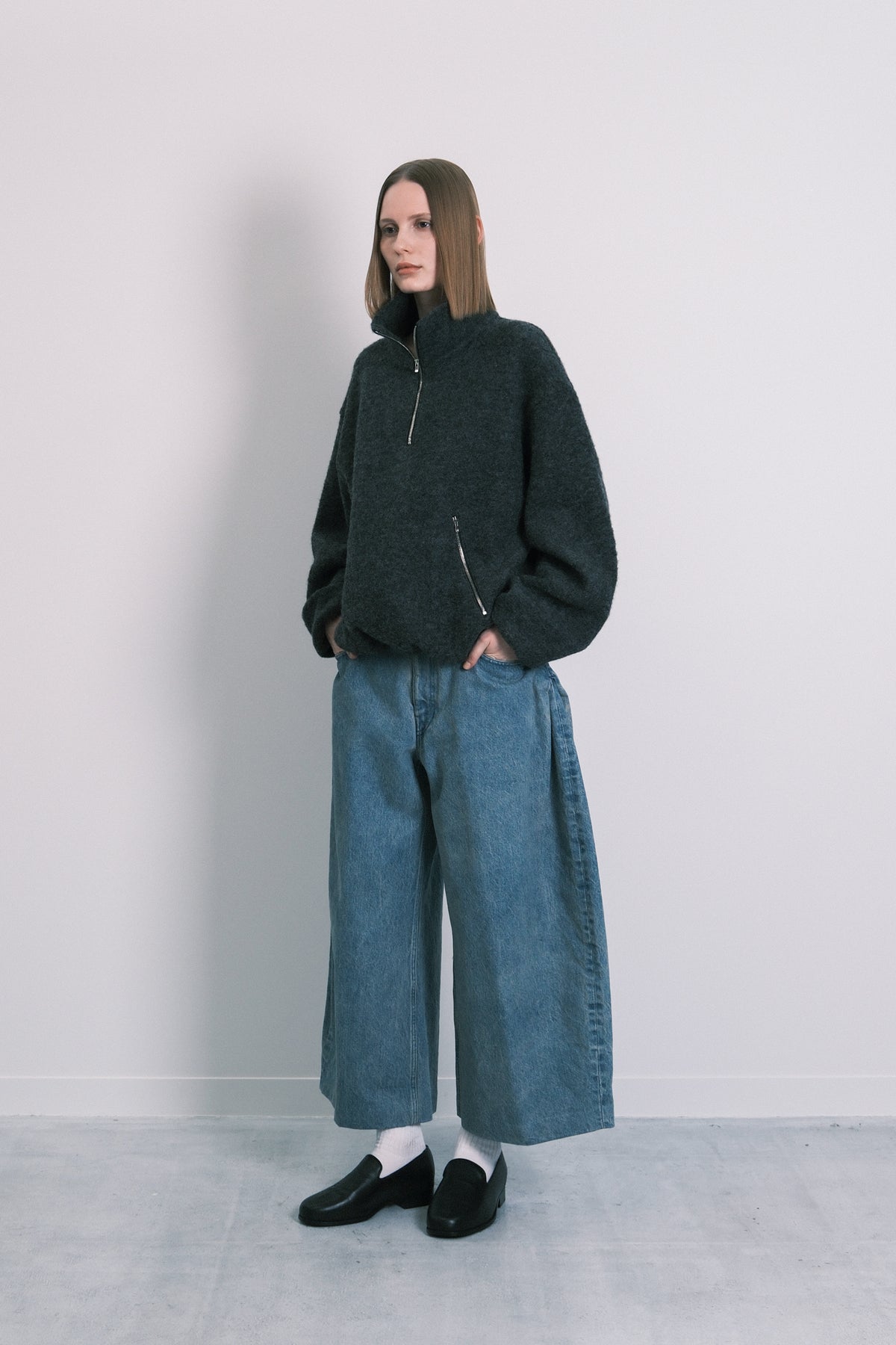 FLEECE PULLOVER - CHARCOAL