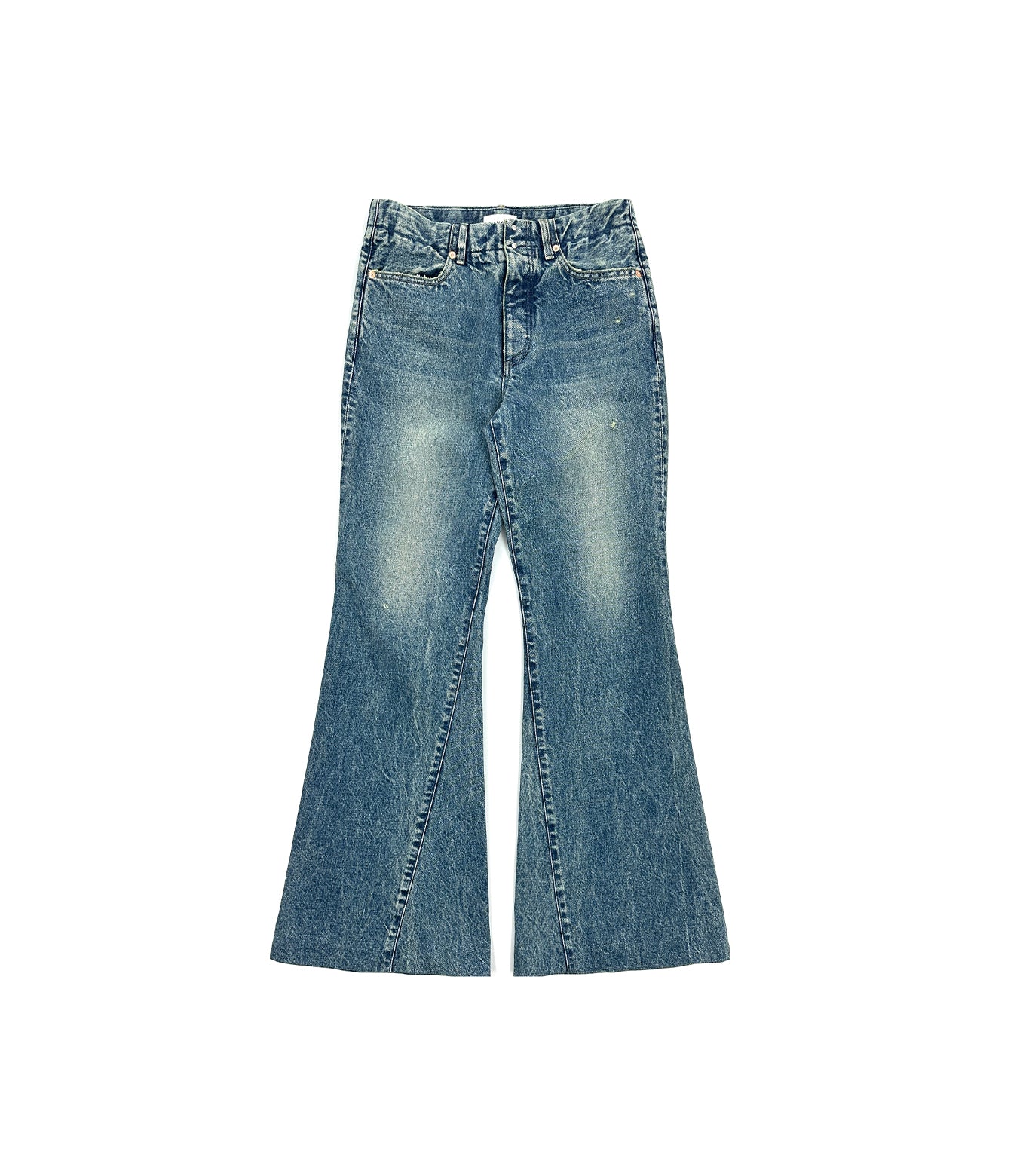 FLARE JEAN TROUSERS - GREEN BLUE