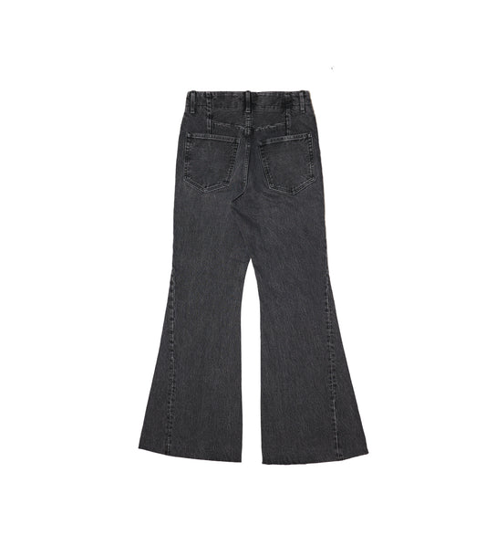 FLARE JEAN TROUSERS - GRAY