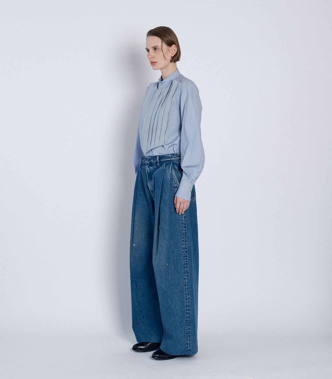 HAKAMA JEAN TROUSERS - GREEN BLUE