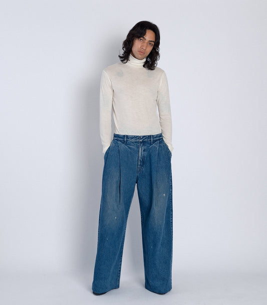 HAKAMA JEAN TROUSERS - GREEN BLUE