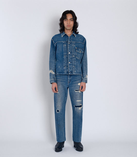 STRAIGHT JEAN TROUSERS - 60's BLUE