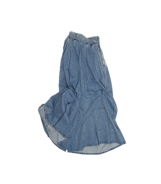 PLEATED SKIRT PANTS - MID BLUE - TANAKA