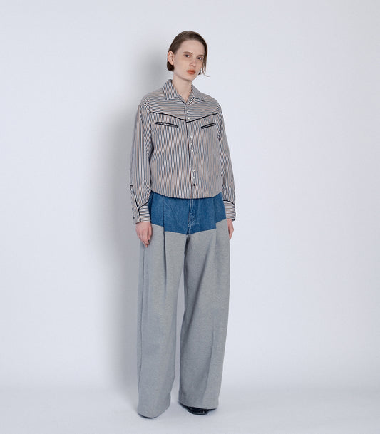 PADDED WESTERN SHIRT -  STRIPE