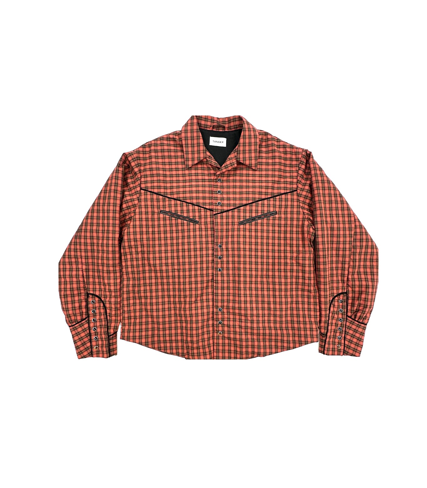 TANAKA シャツ　タナカ　WESTERN SHIRTS オンブレチェック PADDED WESTERN SHIRT - RED CHECK – TANAKA