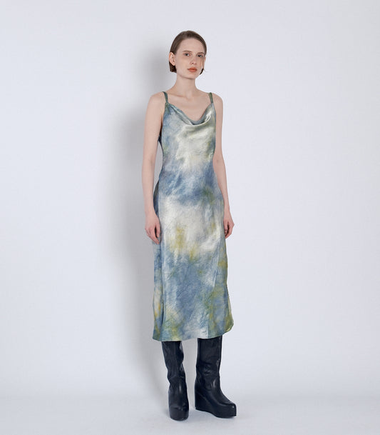 CAMI DRESS - GREEN BLUE - TANAKA