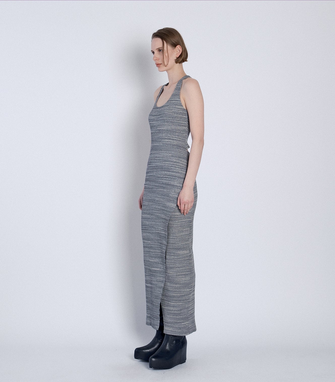 JERSEY DRESS - MARBLE GRAY