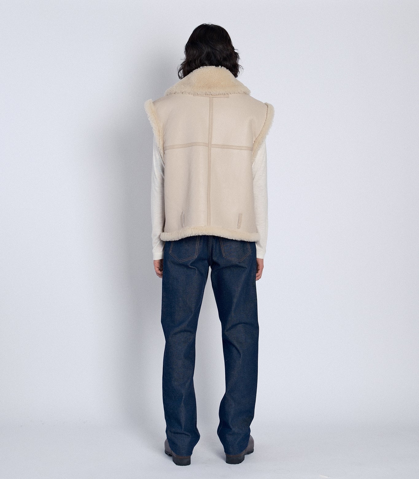 SHEARLING VEST - NATURAL