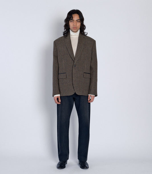 SCULPTURE JACKET - BROWN CHECK