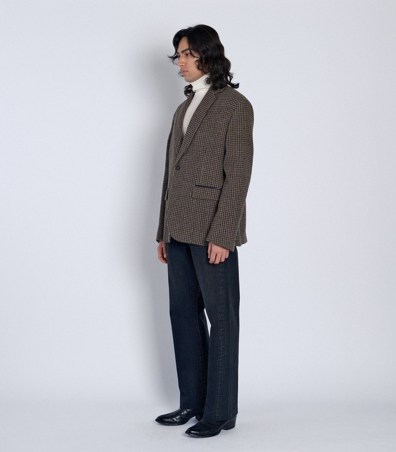 SCULPTURE JACKET - BROWN CHECK