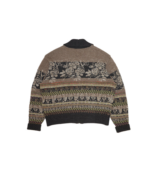 JACQUARD CARDIGAN - BLACK