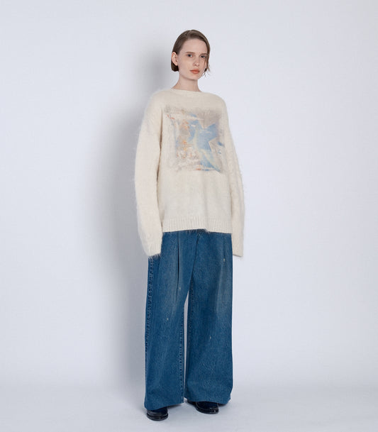 SHAGGY SWEATER - WHITE