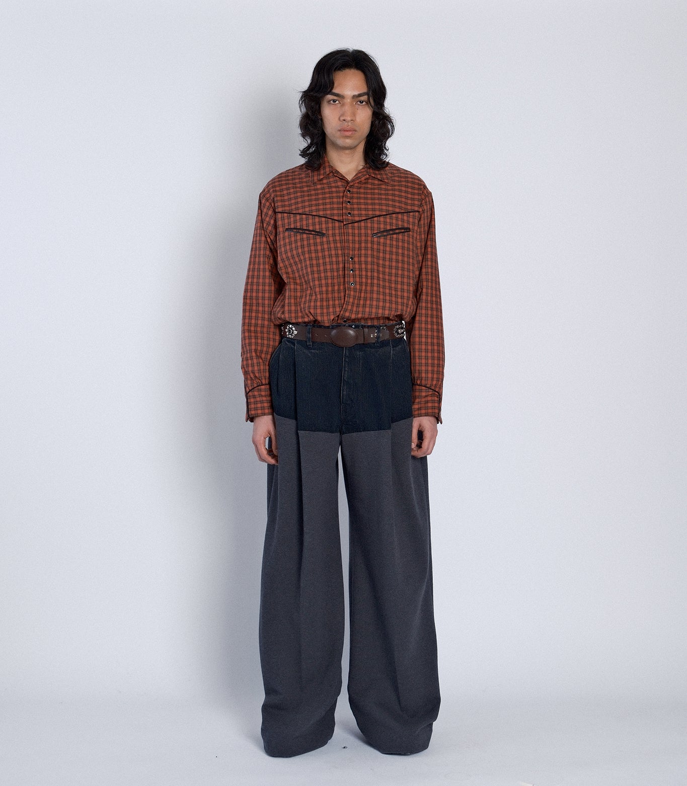 COMBI WIDE TROUSERS - CHARCOAL