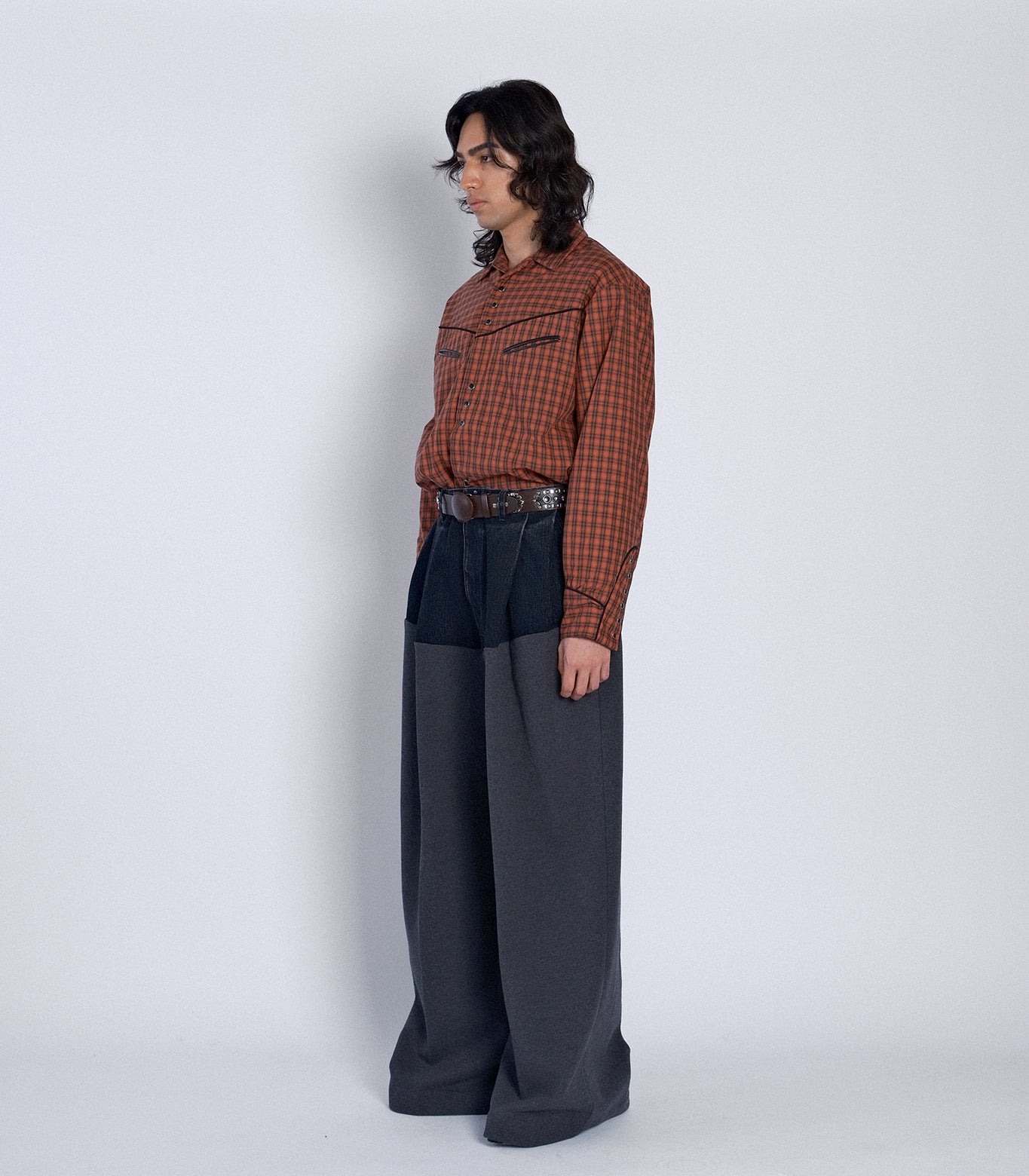 COMBI WIDE TROUSERS - CHARCOAL