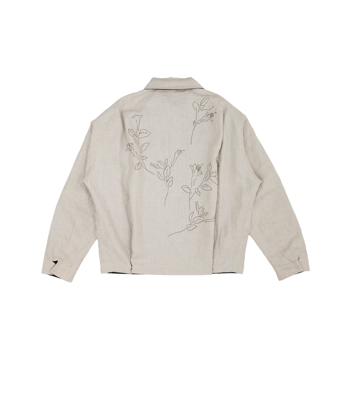 RIVERSIBLE JACKET - BLACK/LINEN(EMBROIDERY) - TANAKA