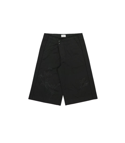 THE SHORTS - BLACK (EMBROIDERY) - TANAKA