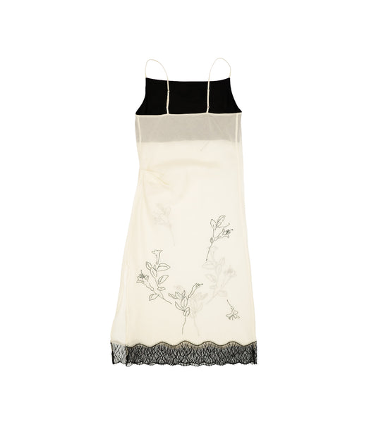 SLIP DRESS - NATURAL(EMBROIDERY) - TANAKA