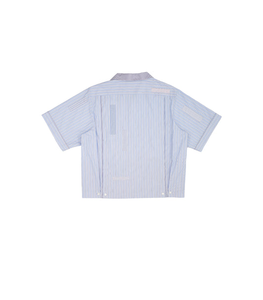 【 Coming Soon 】BOWLING SHIRT - BLUE STRIPE (MOSAIC) - TANAKA
