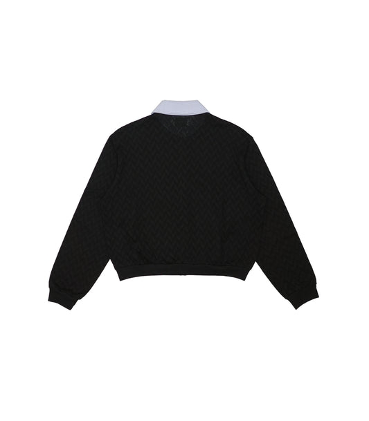 JERSEY CARDIGAN - BLACK HERRINGBONE - TANAKA