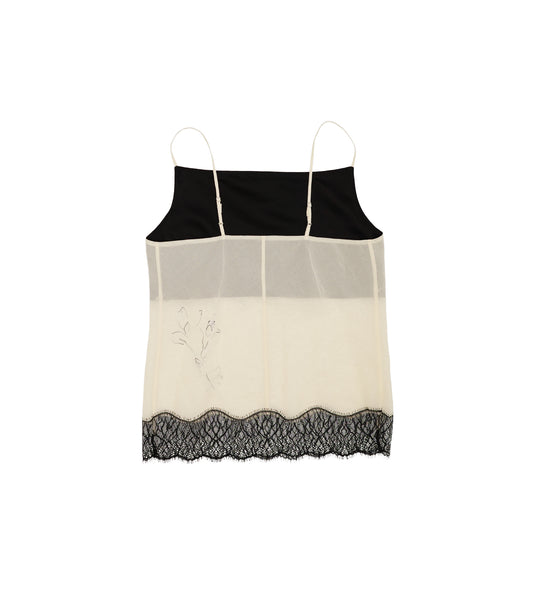 COMBI-CAMI TOP - NATURAL (EMBROIDERY) - TANAKA