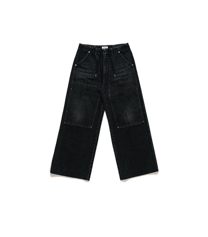 WORK JEAN TROUSERS - BLACK - TANAKA