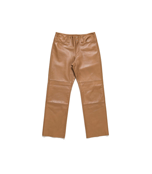 LEATHER TROUSERS - BEIGE