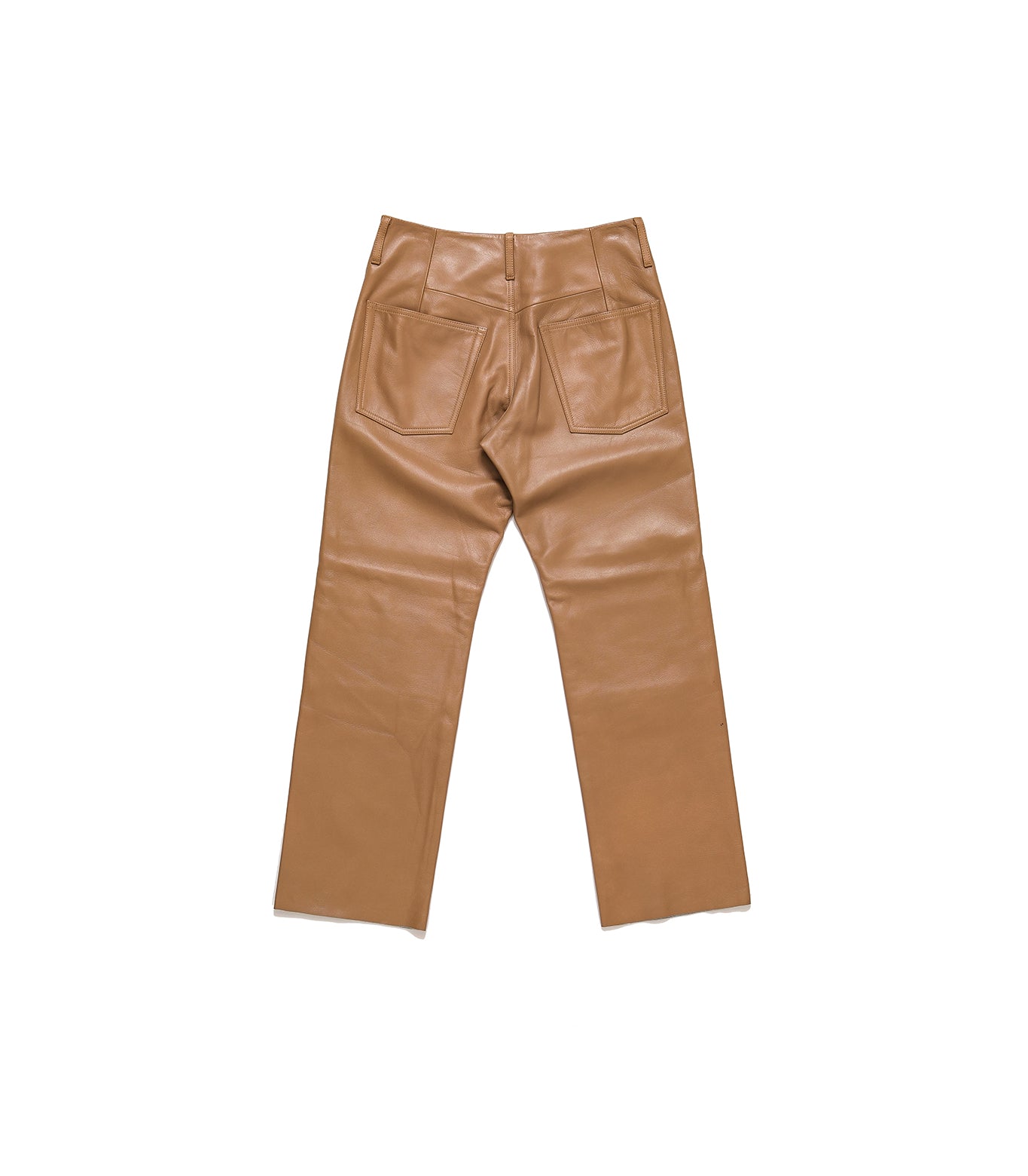 LEATHER TROUSERS - BEIGE