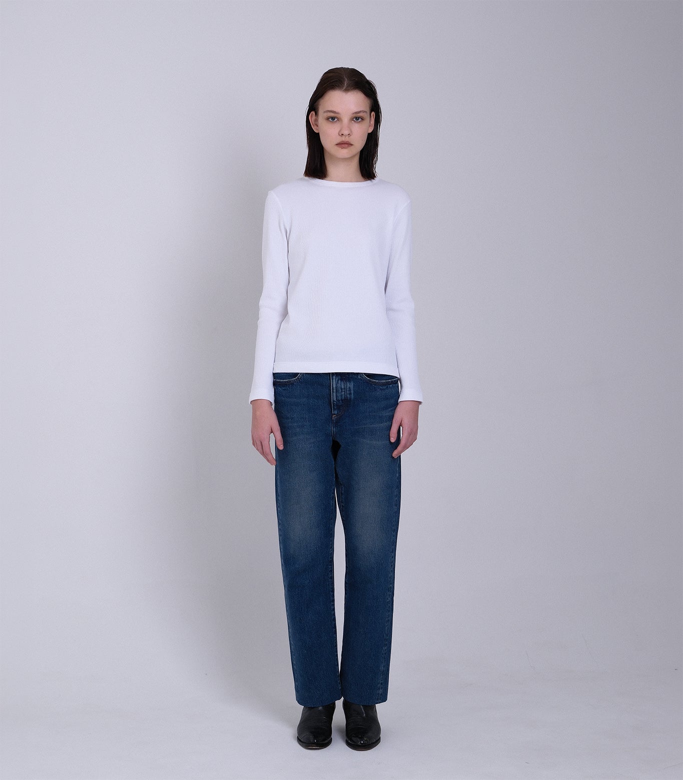 STRAIGHT JEAN TROUSERS - VINTAGE BLUE - TANAKA