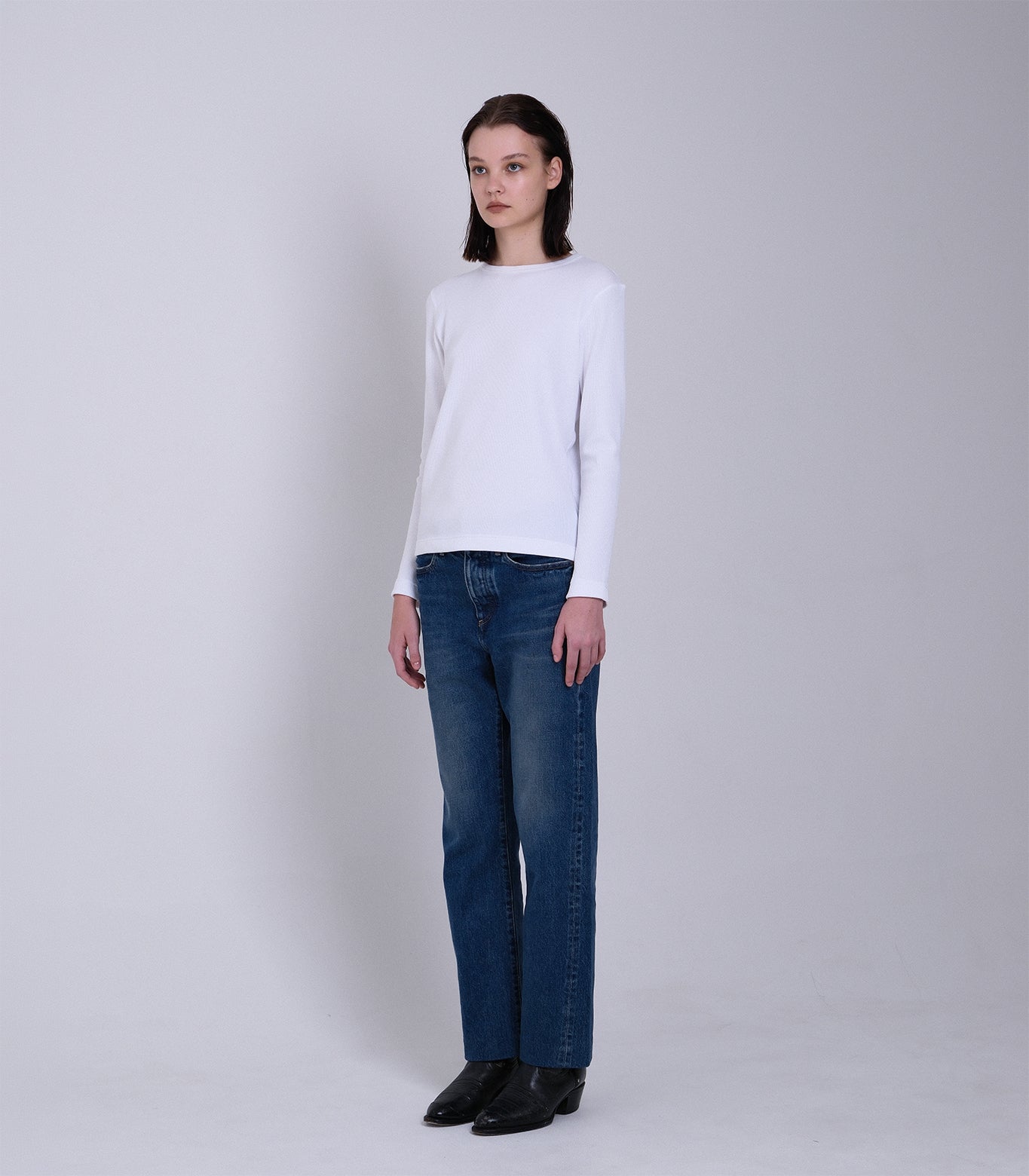 STRAIGHT JEAN TROUSERS - VINTAGE BLUE - TANAKA