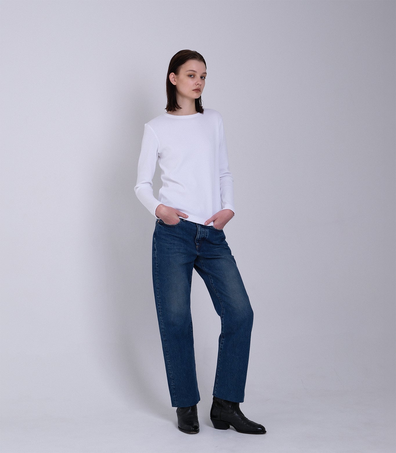 STRAIGHT JEAN TROUSERS - VINTAGE BLUE - TANAKA