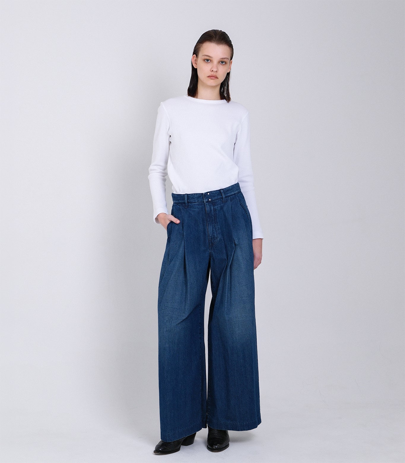 HAKAMA JEAN TROUSERS  - VINTAGE BLUE - TANAKA