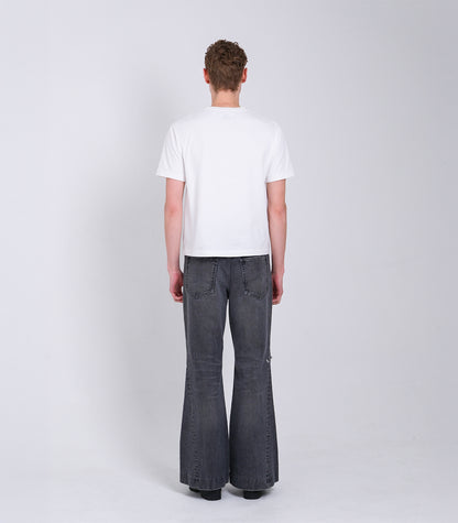 FLARE JEAN TROUSERS - DISTRESSED GRAY - TANAKA
