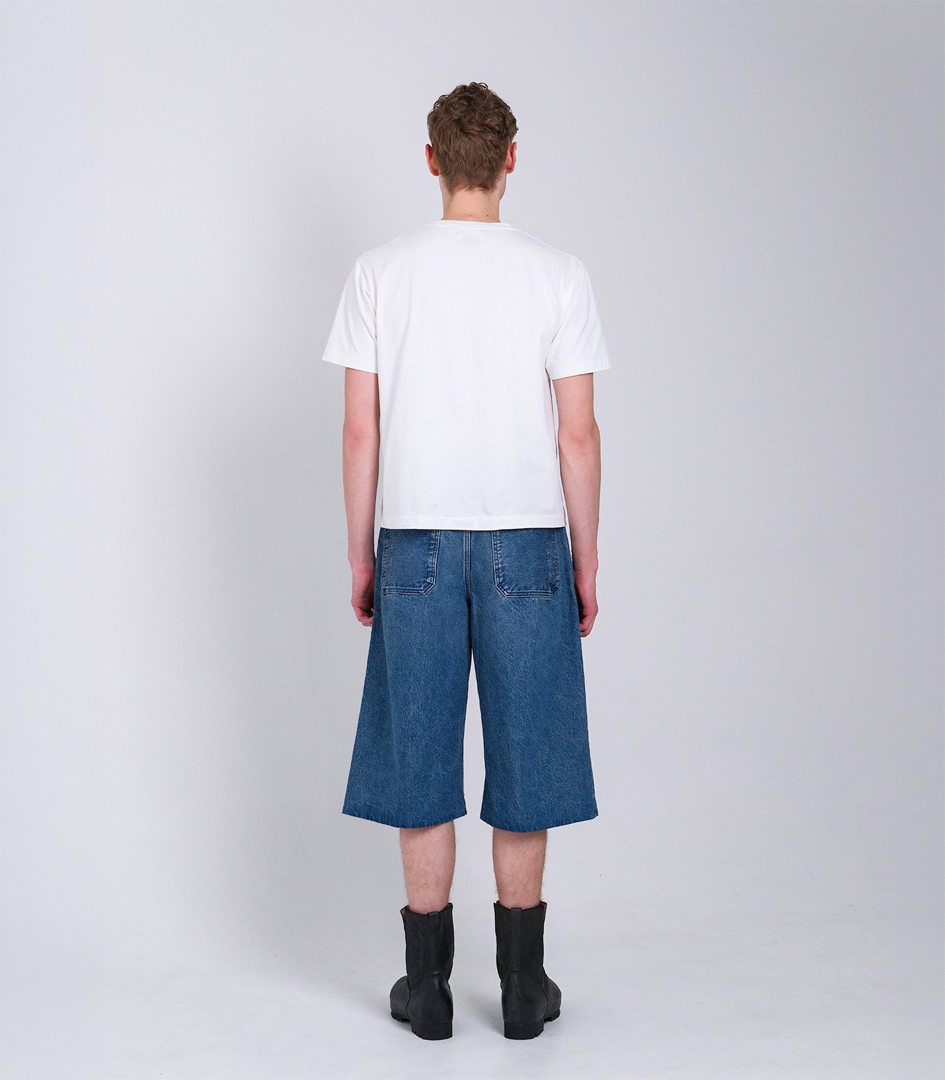 HAKAMA JEAN SHORTS - MID BLUE – TANAKA