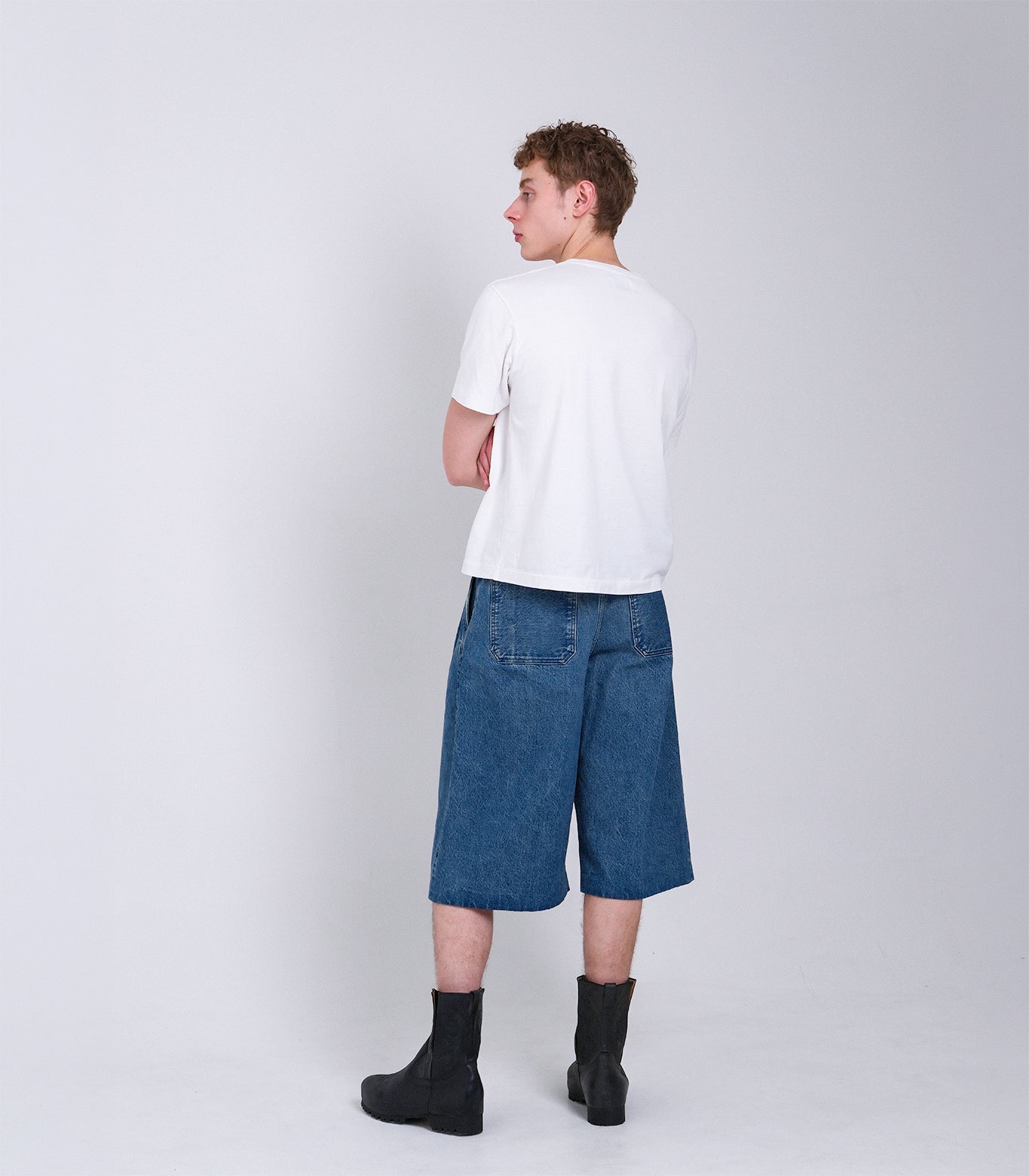 HAKAMA JEAN SHORTS - MID BLUE - TANAKA
