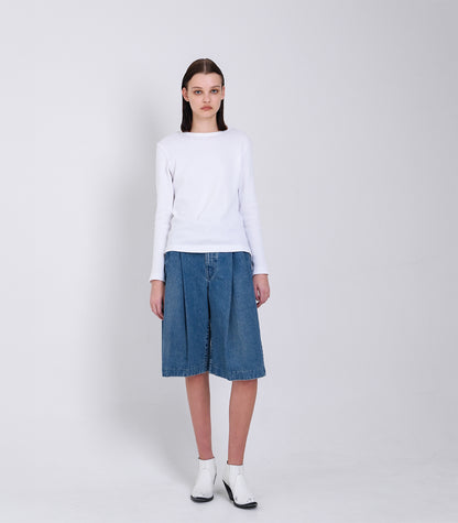 HAKAMA JEAN SHORTS - MID BLUE - TANAKA