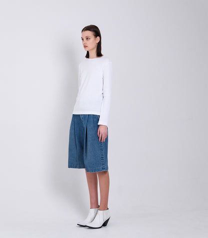 HAKAMA JEAN SHORTS - MID BLUE - TANAKA