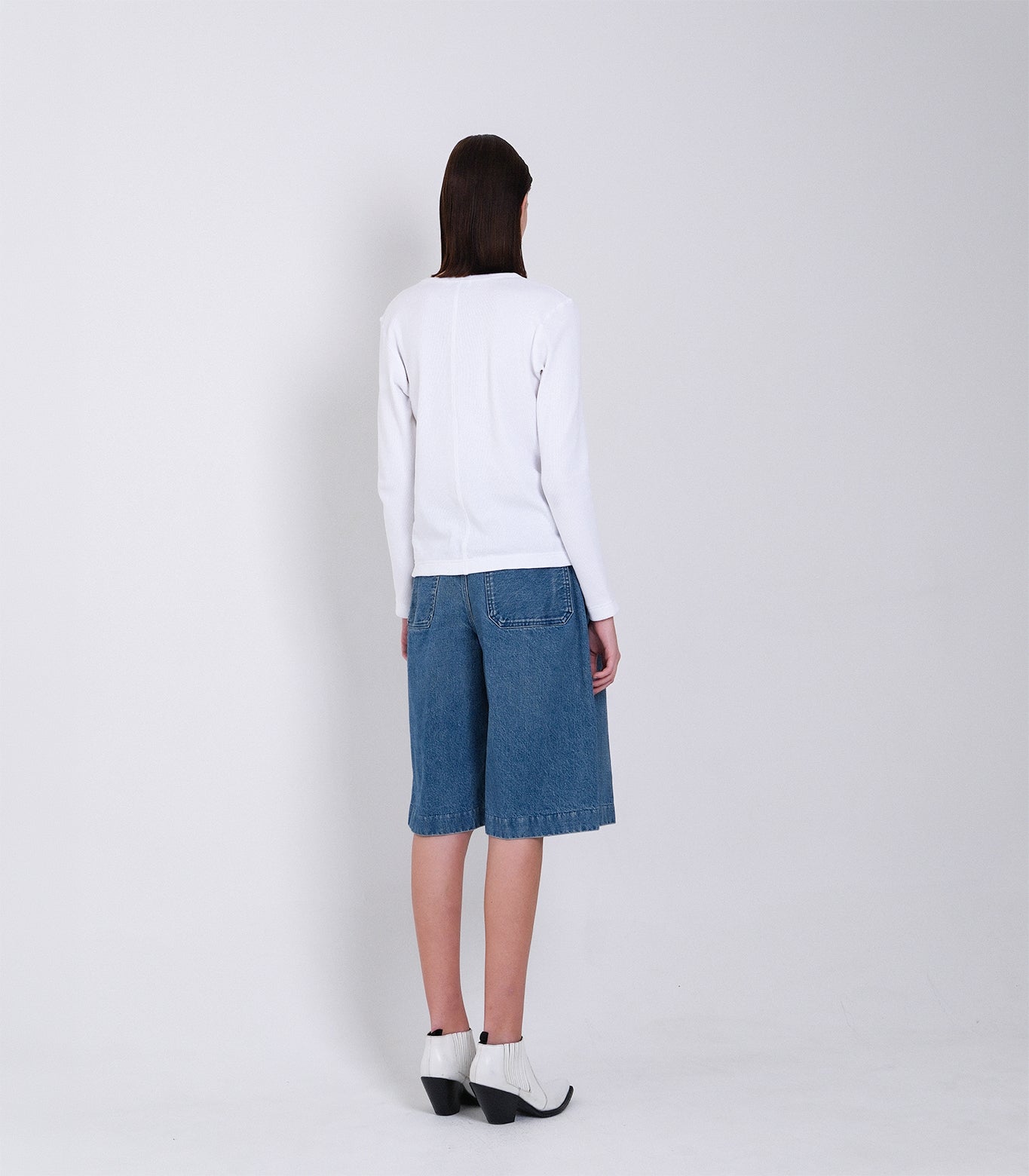 HAKAMA JEAN SHORTS - MID BLUE - TANAKA