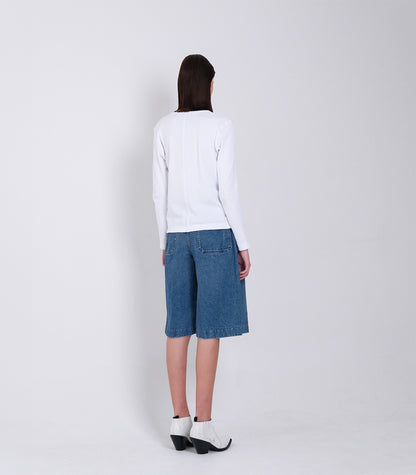 HAKAMA JEAN SHORTS - MID BLUE - TANAKA