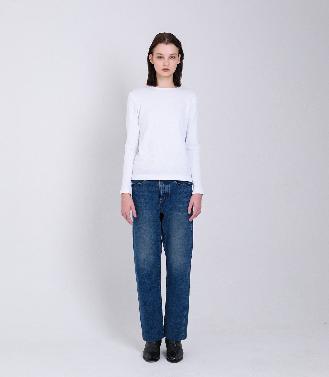 STRAIGHT JEAN TROUSERS - VINTAGE BLUE - TANAKA
