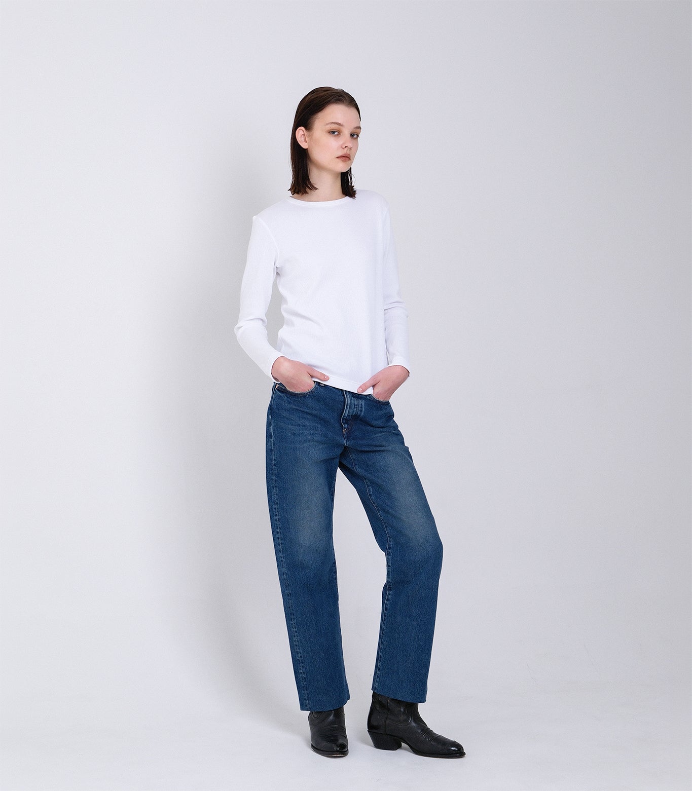 STRAIGHT JEAN TROUSERS - VINTAGE BLUE - TANAKA