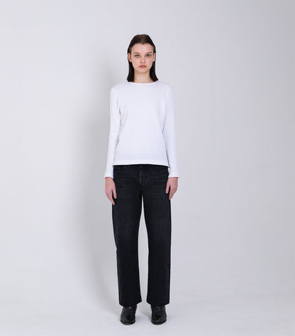 STRAIGHT JEAN TROUSERS - BLACK - TANAKA