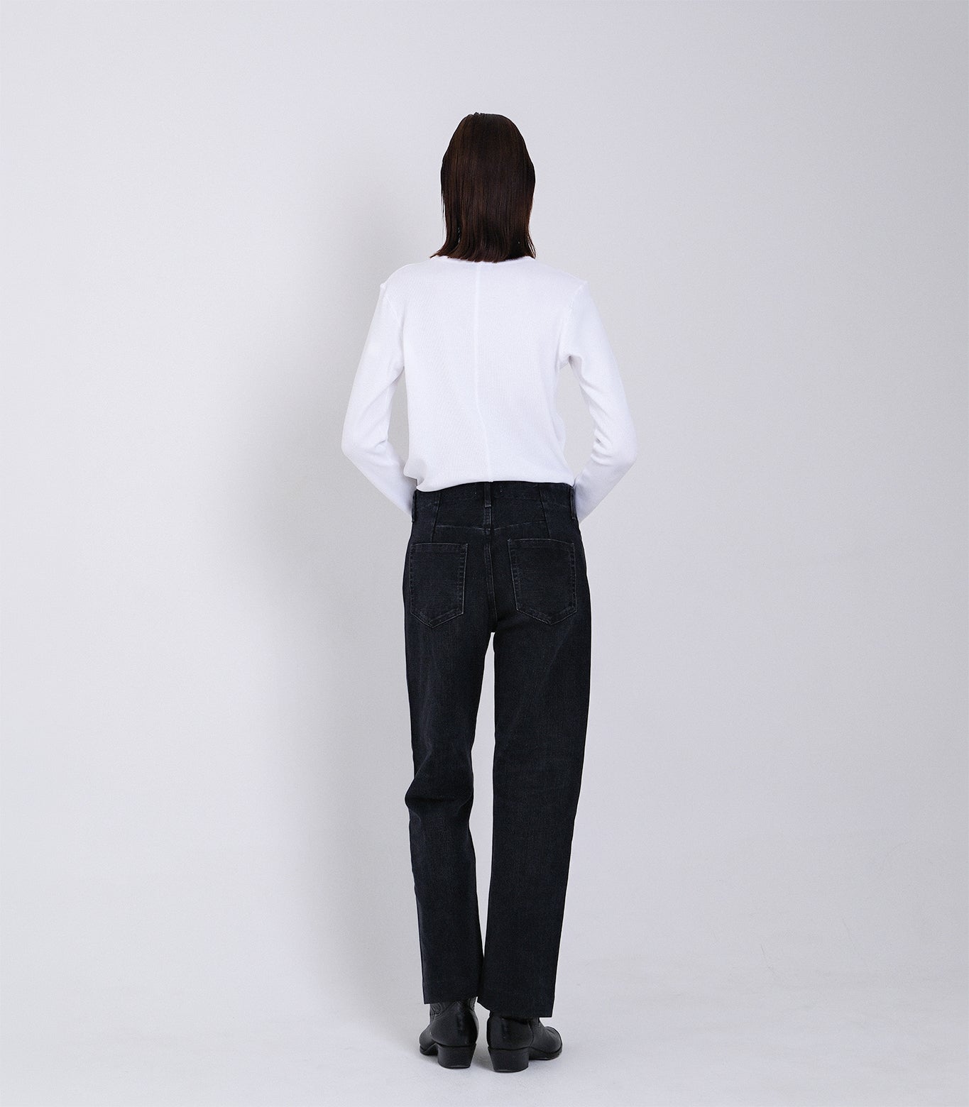 STRAIGHT JEAN TROUSERS - BLACK – TANAKA