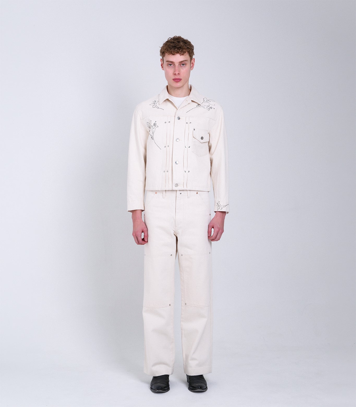 THE JEAN JACKET - WHITE(EMBROIDERY) - TANAKA
